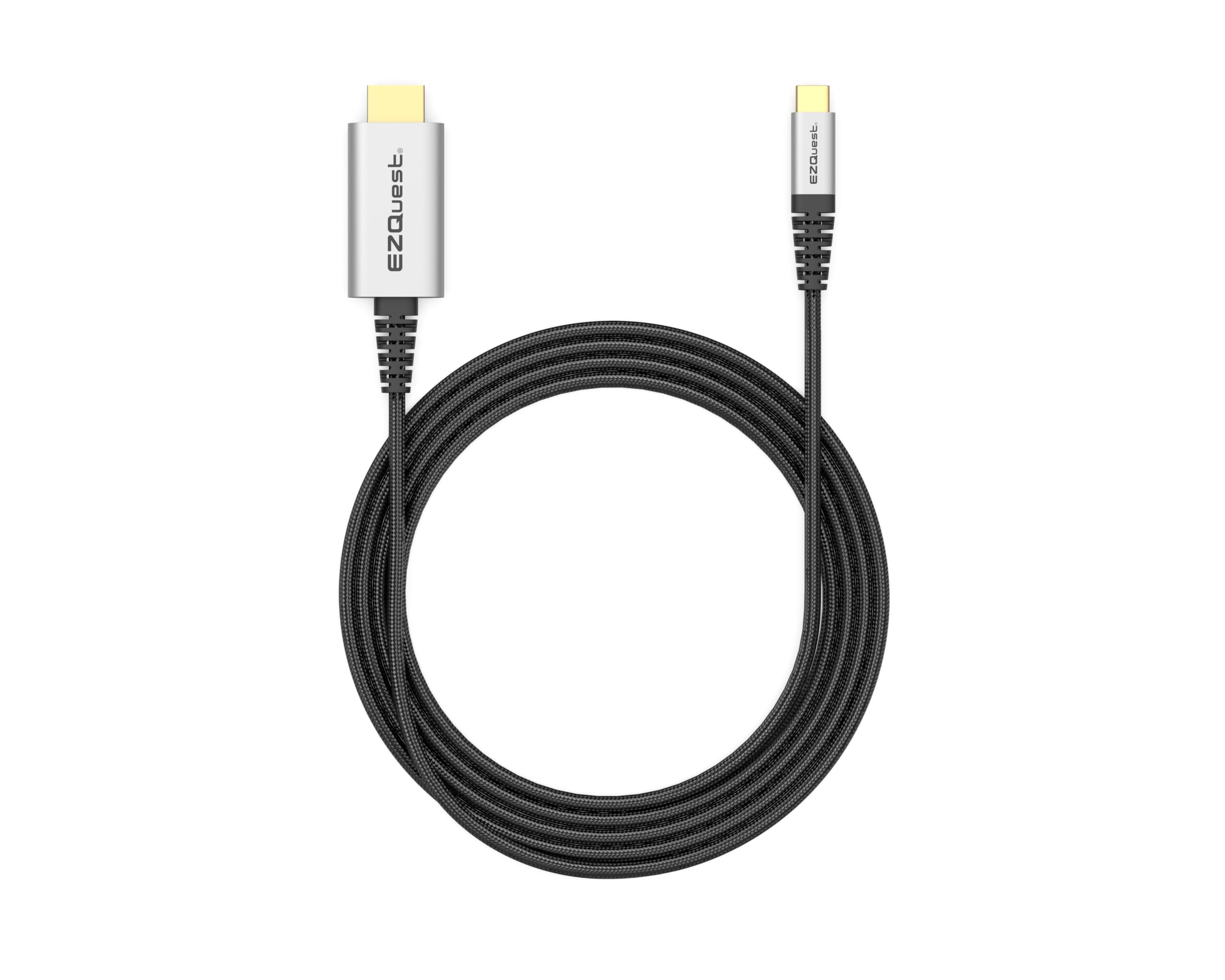 EZQuest DuraGuard USB-C to HDMI 8K 60Hz Cable (7.2ft) for External Displays - Supports HDR10 - Kevlar Reinforced & Nylon Braided - Thunderbolt 3/4 & USB-C OTG Compatible - 24K Gold Plated Connectors
