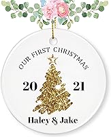 Vista 25 de Adorno personalizado para casados, adornos de Navidad, adorno de compromiso, adorno de boda, regalos de boda, regalos de boda, regalos