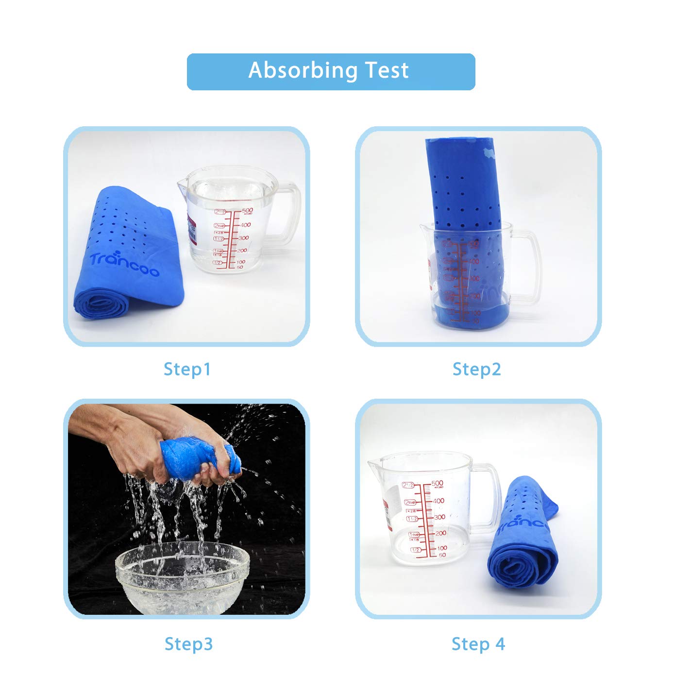 Amazon.co.jp: Trancoo PVA 冷却タオル 6枚パック (33インチ x