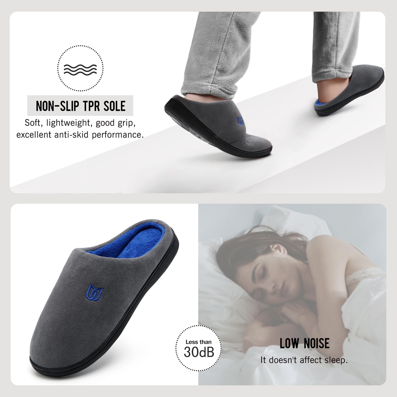 WateLves Pantofole Uomo Unisex Donna Antiscivolo Scarpe Inverno Peluche Morbido Ciabatte in Memory Foam