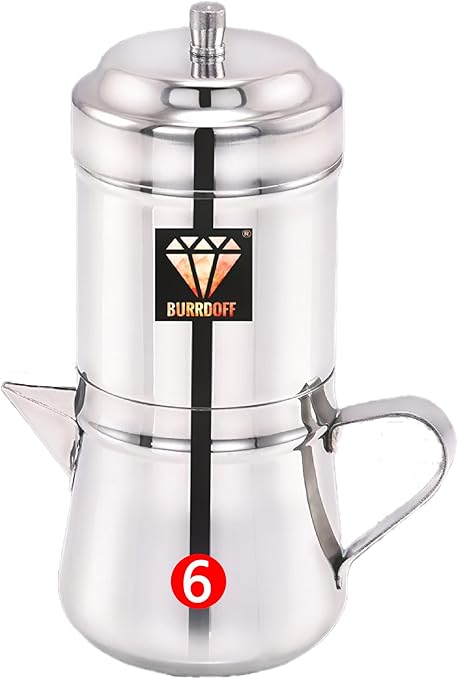 BURRDOFF Professional Filter Coffee Maker [200ml] Coffee Filter Stainless Steel Filter Coffee Maker Steel Indian Coffee Filter for (200 ML)