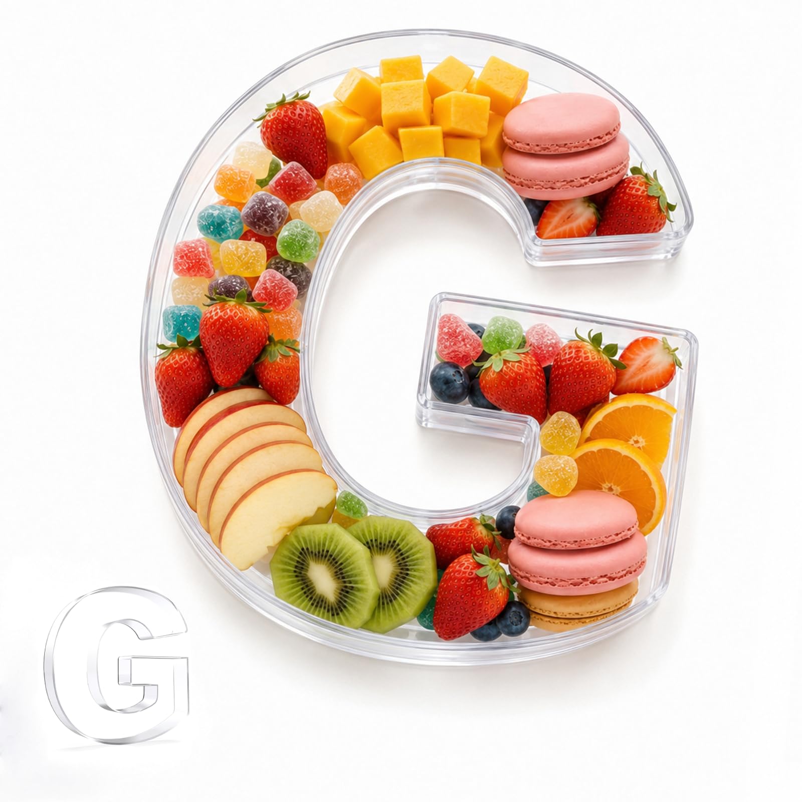 Pooqla 10" Acrylic Letter Charcuterie Tray Birthday Party Fillable Box G