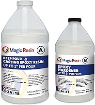 Magic Resin | 1.5 Gallon (5.7 L) | 2'' DEEP POUR, CASTING & ART Epoxy Resin Kit | Low VOC & Low Odor | Crystal Clear and High Gloss | For River Tables, Deep Pour, Casting, Molding, Jewelry, Crafting & more | Excellent Color Stability | 100% Solids