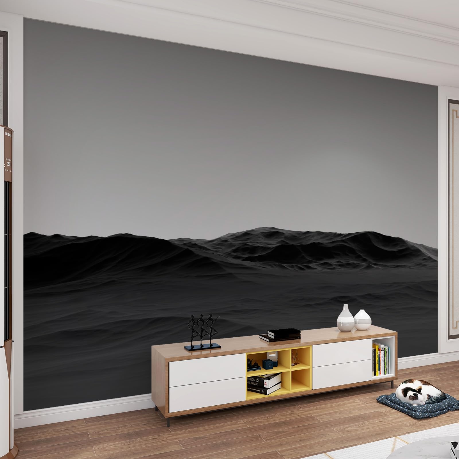 Papier peint 3D désert noir fresque murale panoramique nature format 430x300 cm