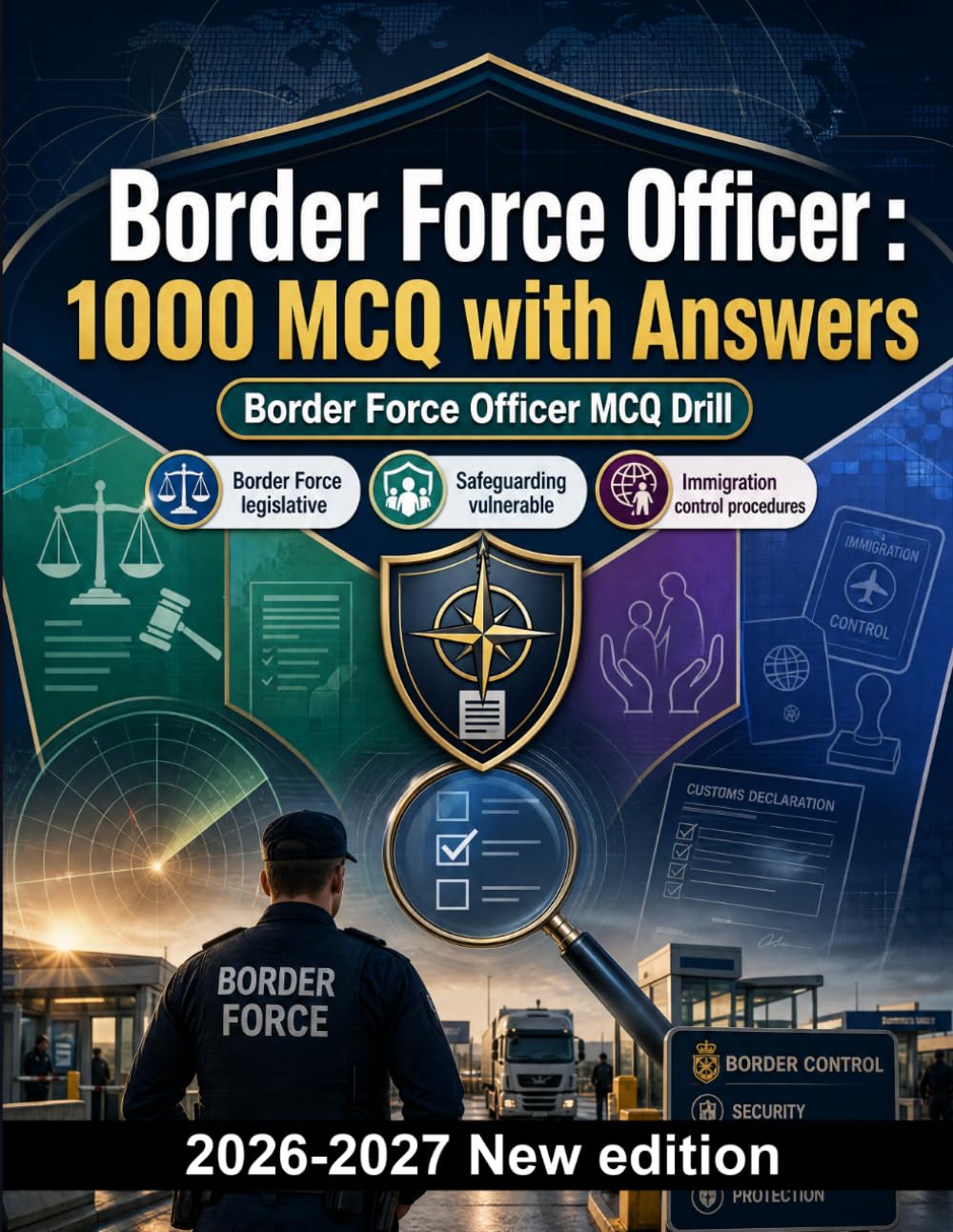 Border Force Officer : 1000 MCQ with Answers: Legislative frameworks, immigration control, customs regulations, safeguarding, and threat assessment for professional success