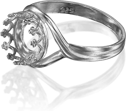 2 piezas de anillos de plata de ley 925 ajuste de bisel redondo de 0.315 in tamaño 5 suministros de fabricación espacios en blanco perfectos para