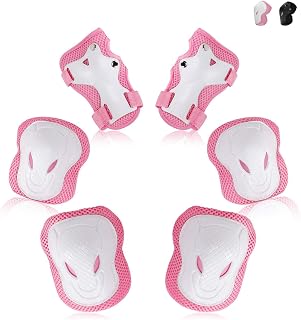 Kids Protective Gear Knee Pads with Adjustable Strap for 3-10 years for Kids Knee and Elbow Pads with Wrist Guards 3 in 1 for Cycling/Skateboarding/Inline Skating/Scooter/Roller Skating/BMX Bike Sports