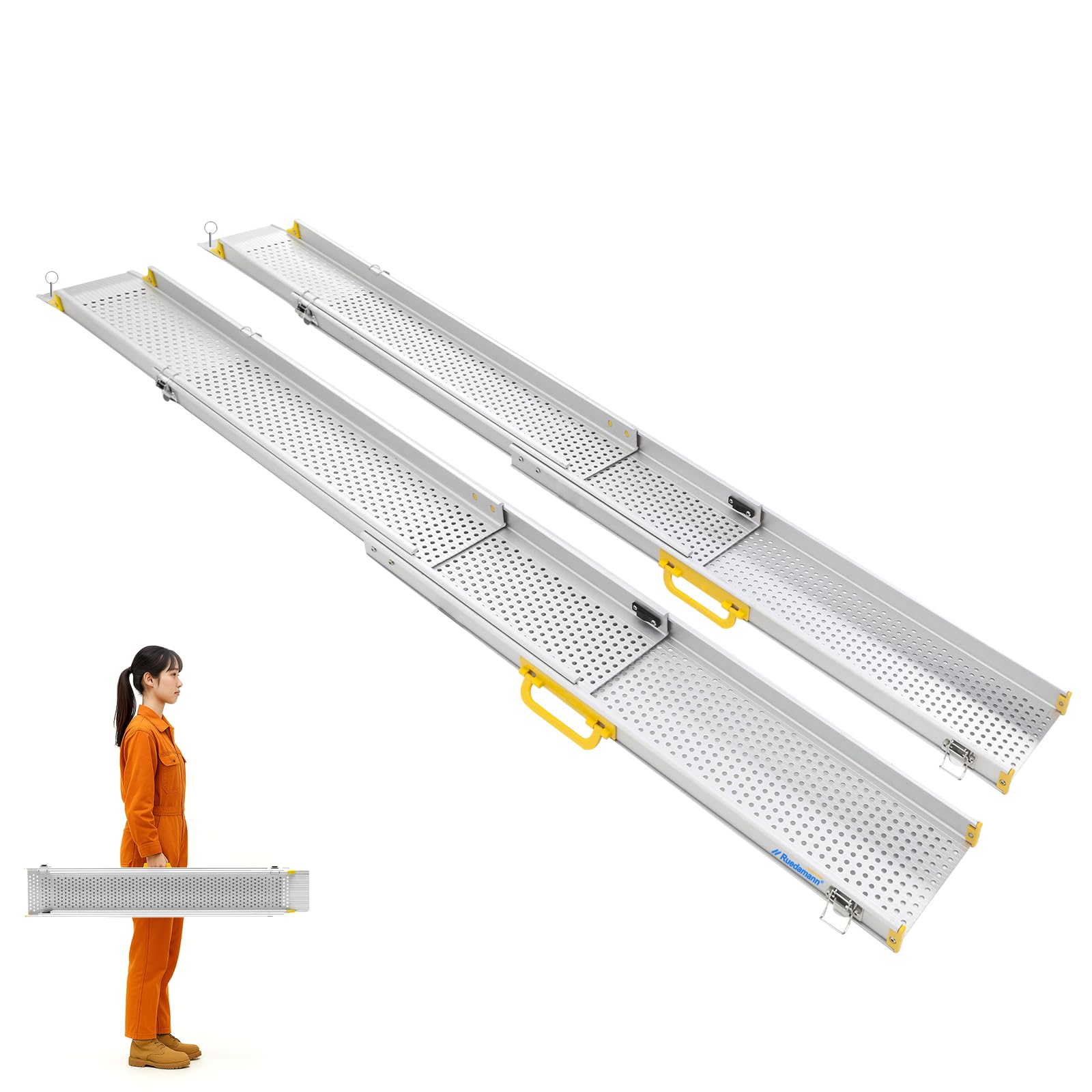Amazon | Ruedamann 車椅子 スロープ 長さ300cm 3段式伸縮 耐荷重300kg