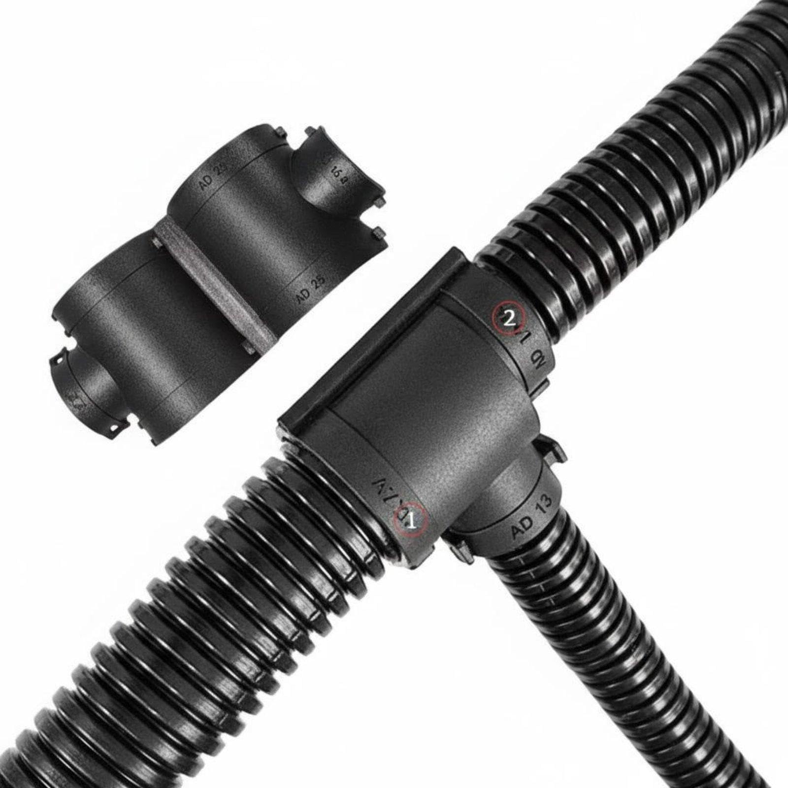 Nylon Corrugated Pipe Connector Retardant Openable Conduit T-Fitting Fasten-Fit Closure Corrugated Tubing T-Joint for Automotive, Workshop, Garage Ad13*7 * 13 Reducing T-Type|Business & Ind-image-14