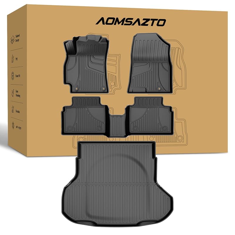 Tapete automotivo e tapete de porta-malas AOMSAZTO para Kia K4 Sedan 2025–2026, TPE preto, não compatível com Hatchback