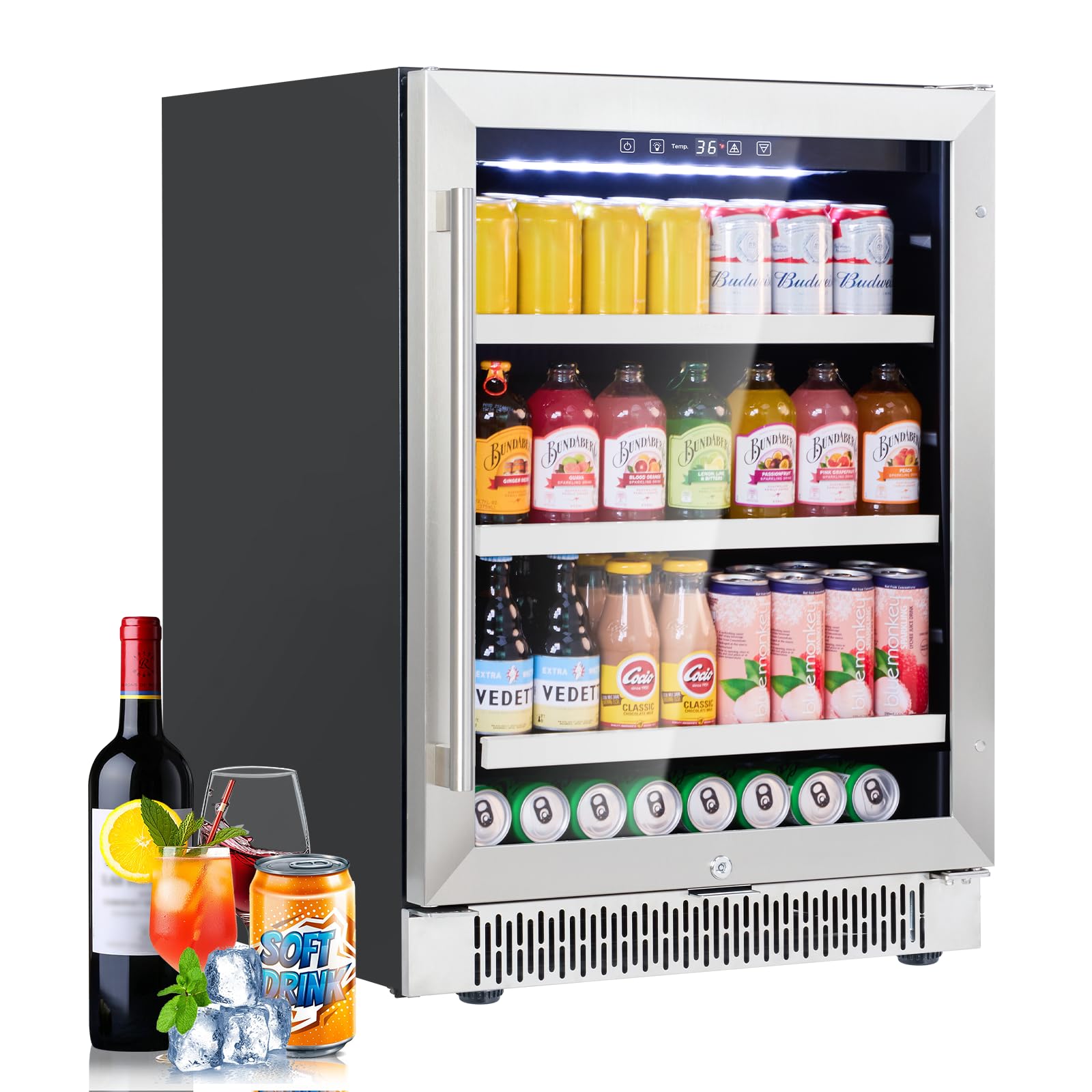 145A1EQ-BS 5.1 cu ft Beverage Cooler Stainless Steel
