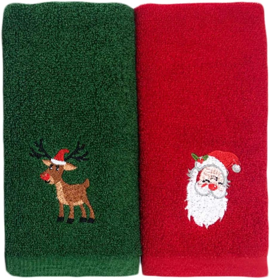Amosfun 2pcs Christmas Hand Towels Christmas Bathroom Towel for Hand ...