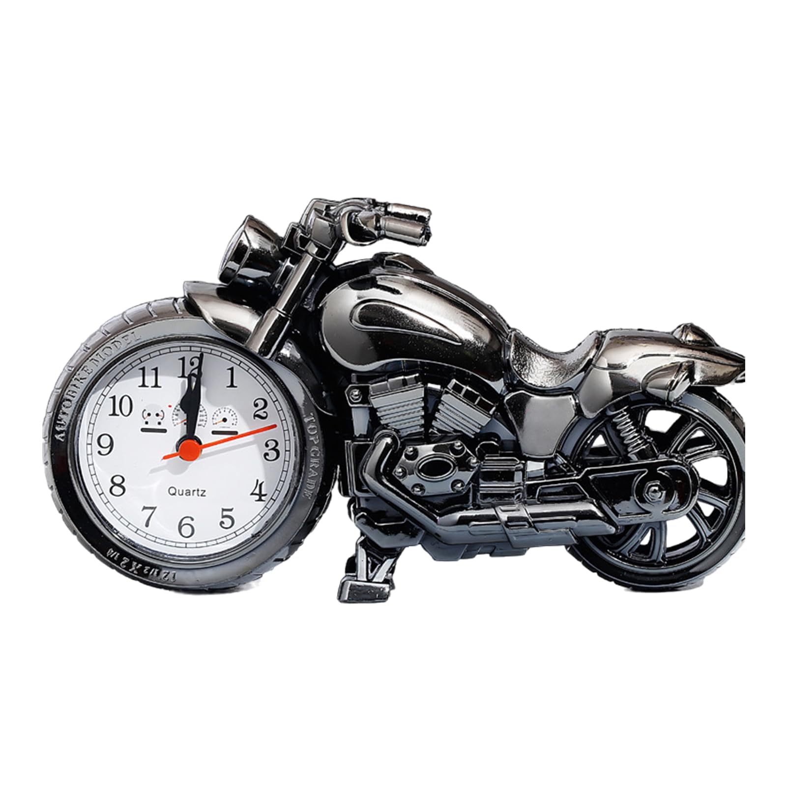 Cydzsra Black Heavy Sleeper Alarm Clock Motorcycle Clock Rise And Shine Abs Motorcycle Alarm Super Loud,