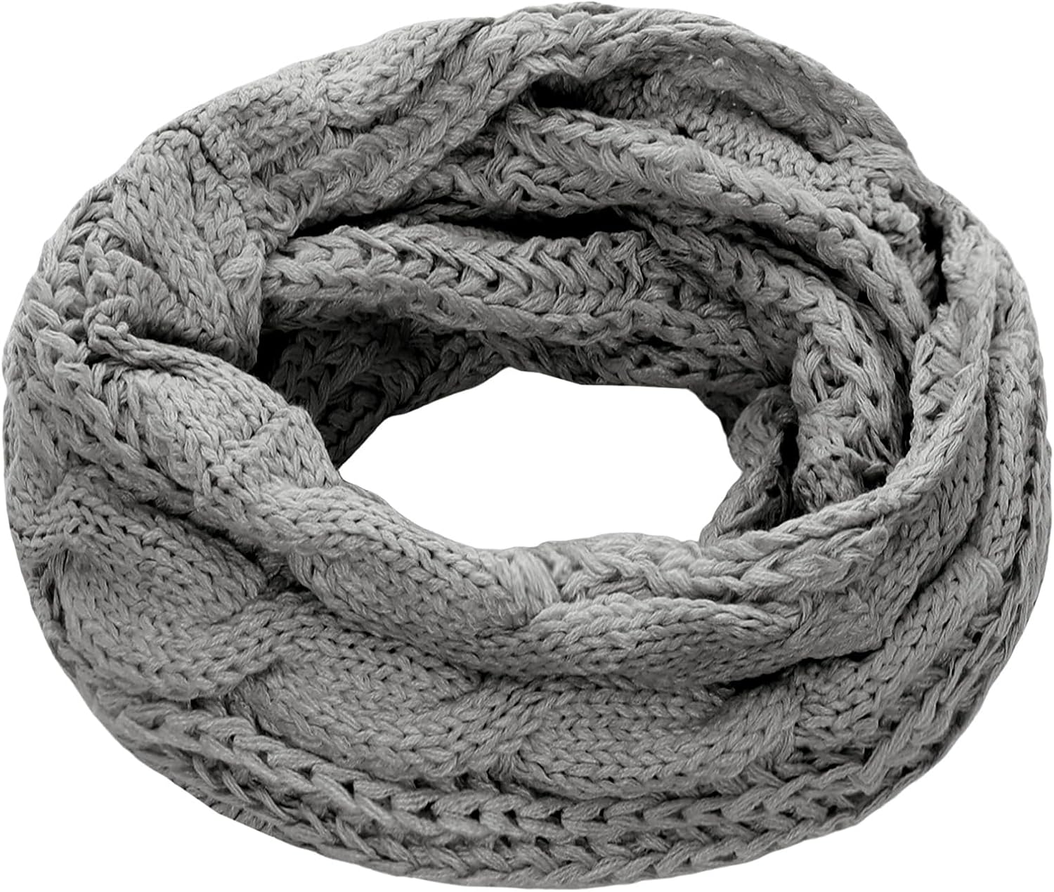 Winter Infinity Scarf For Women Thick Ribbed Cable Knit Winter Infinity Circle Loop Scarf For Cold Weather
