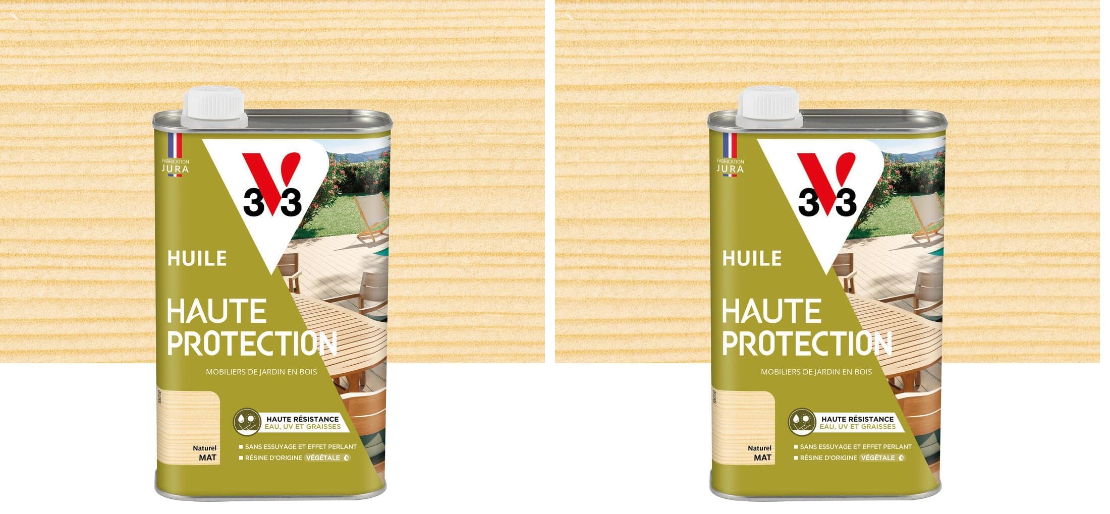 Huile bois extérieur haute résistance eau et UV V33 mat sans essuyage