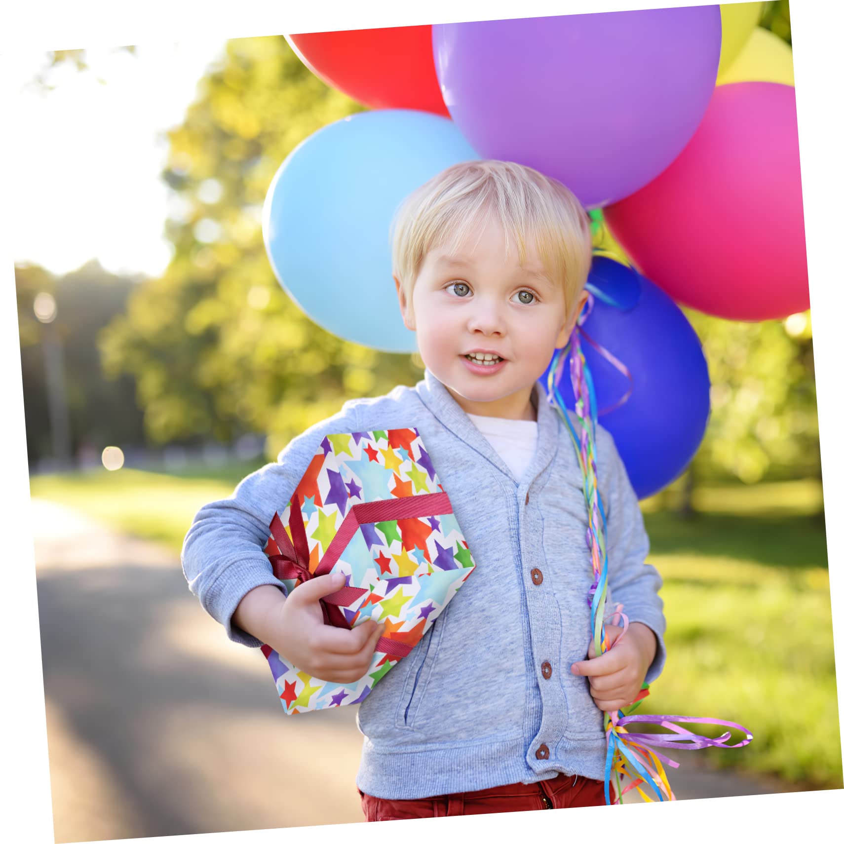 SEWOART Geschenkpapier Satz Für Geburtstag Mit Bändern Reißfestes Verpackungspapier in Zarten Farben Für Diy Handwerk Und Feiern