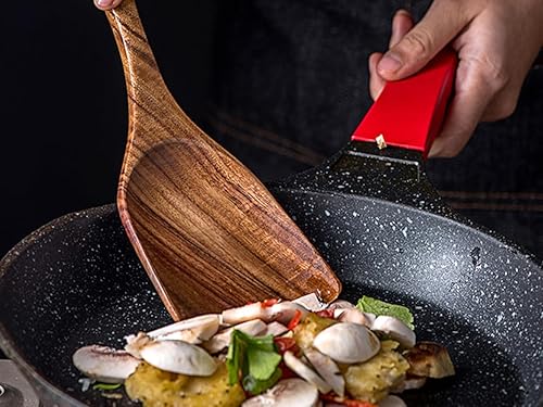 Miniatura 7 de Juego de 9 utensilios de cocina de teca de alta calidad, utensilios de cocina de madera, utensilios de cocina de madera, utensilios de cocina de