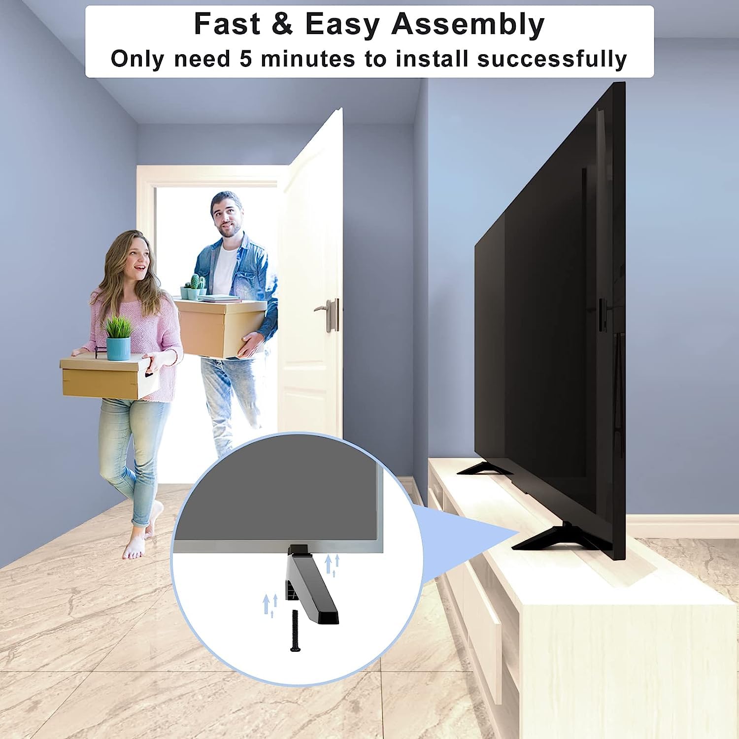 LG TV Stand Base Replacement - MAM643660 Legs For 49-55 Inch LG UJ630 UK6090 UM6910 Models