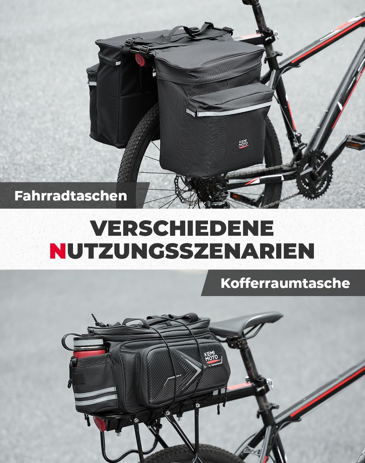 Feu Arrière Avec Réflecteur Et Support Pour Porte-bagages De Vélo, Neuf