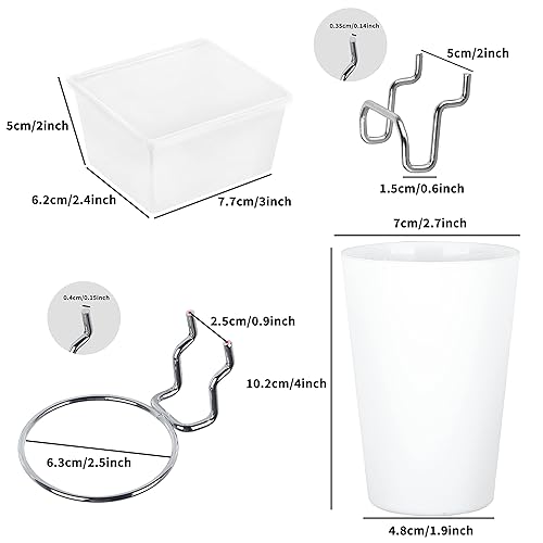 Vista 5 de Juego de 6 cubos de tablero de clavijas con ganchos y bucles, surtido de ganchos para tablero de clavijas, ganchos para soporte de vasos para Blanco