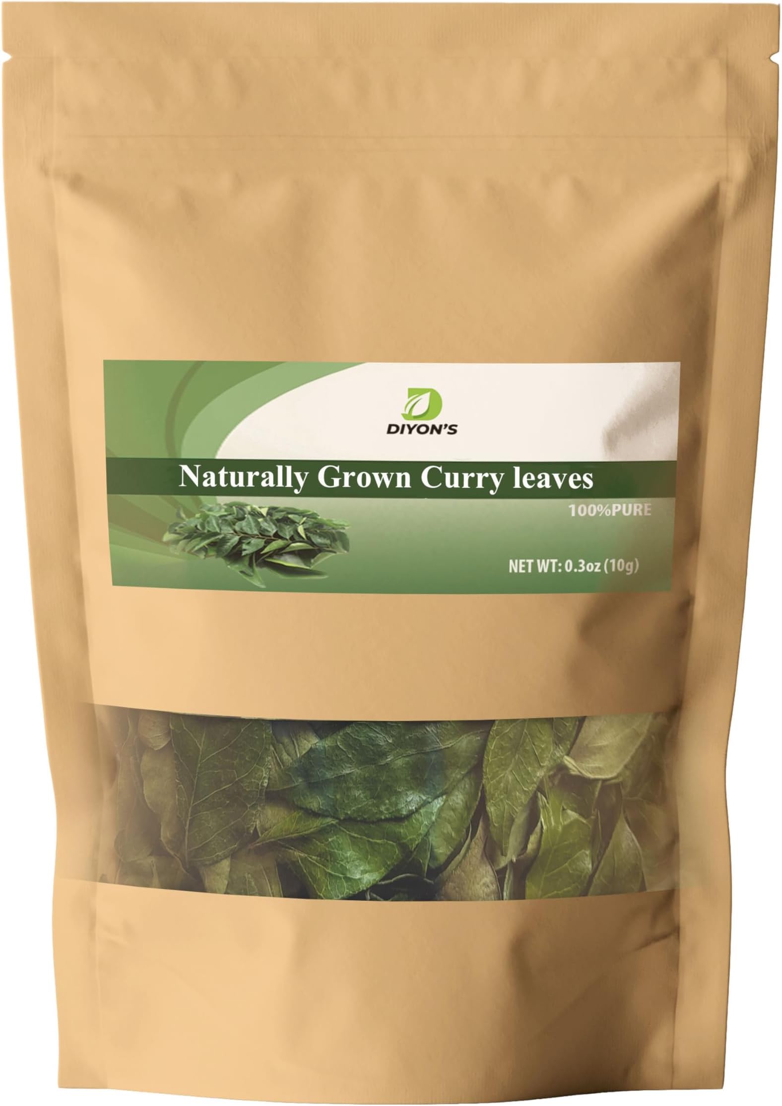 Naturally Grown Whole Air Dried Curry Leaves 0.3 oz (10 g)