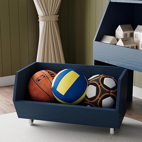 Miniatura 7 de Almacenamiento y organizador de juguetes para niños, estantería grande de juguetes con dos cajones móviles, carabinete de almacenamiento para niños