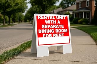 Rental Unit With A Separate Dining Room For Rent Write On Me Red Folding Coroplast A-Frame with Double-Sided 23in x23in