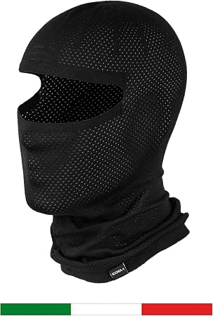 KEDRA-T SOTTOCASCO MICROFORATO Senza Cuciture in Polipropilene DRYARN -  Made in Italy - Colore Nero Taglia Unica Unisex Moto Outdoor - Primavera/ Estate : Sport e tempo libero