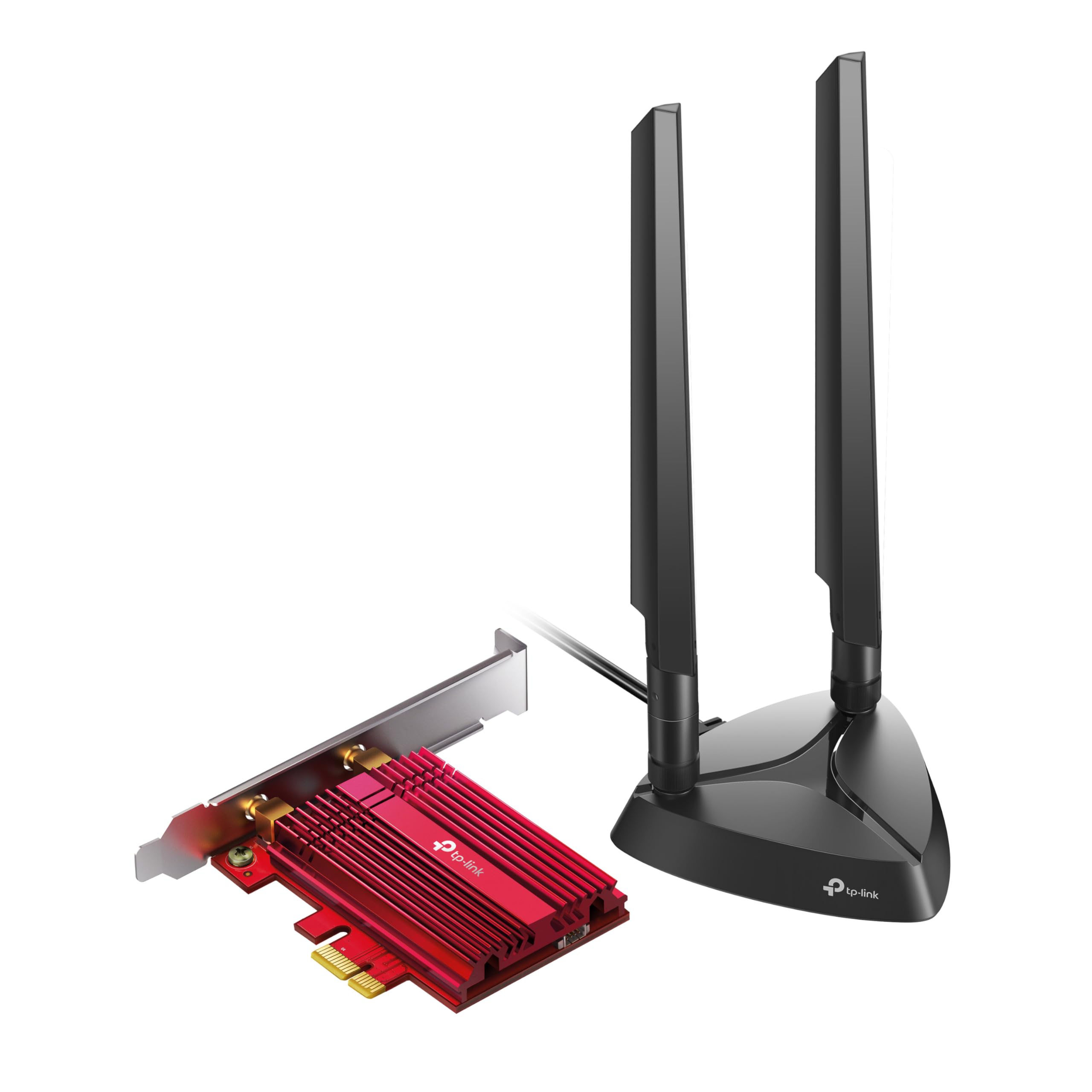 TP-Link Archer TXE75E Wi-Fi 6E WLAN PCIe Netzwerkkarte mit Bluetooth 5.2, 5400 Mbps, WPA3, Inter Chipsatz mit 2 abnehmbaren Antennen, Win 11/10
