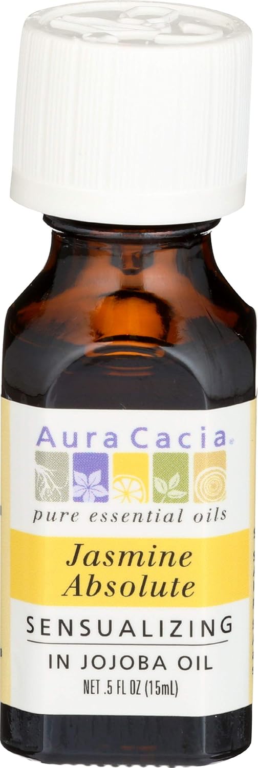 Aura Cacia, Oil Essential Jasmine Absolute in Jojoba, 0.5