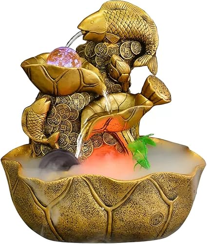 Miniatura 1 de BNNP Indoor Water Fountain Tabletop Fountains Table Fountain Small Indoor Waterfall Fountain 3 Level Indoor Table Fountain for Feng Shui Effect and