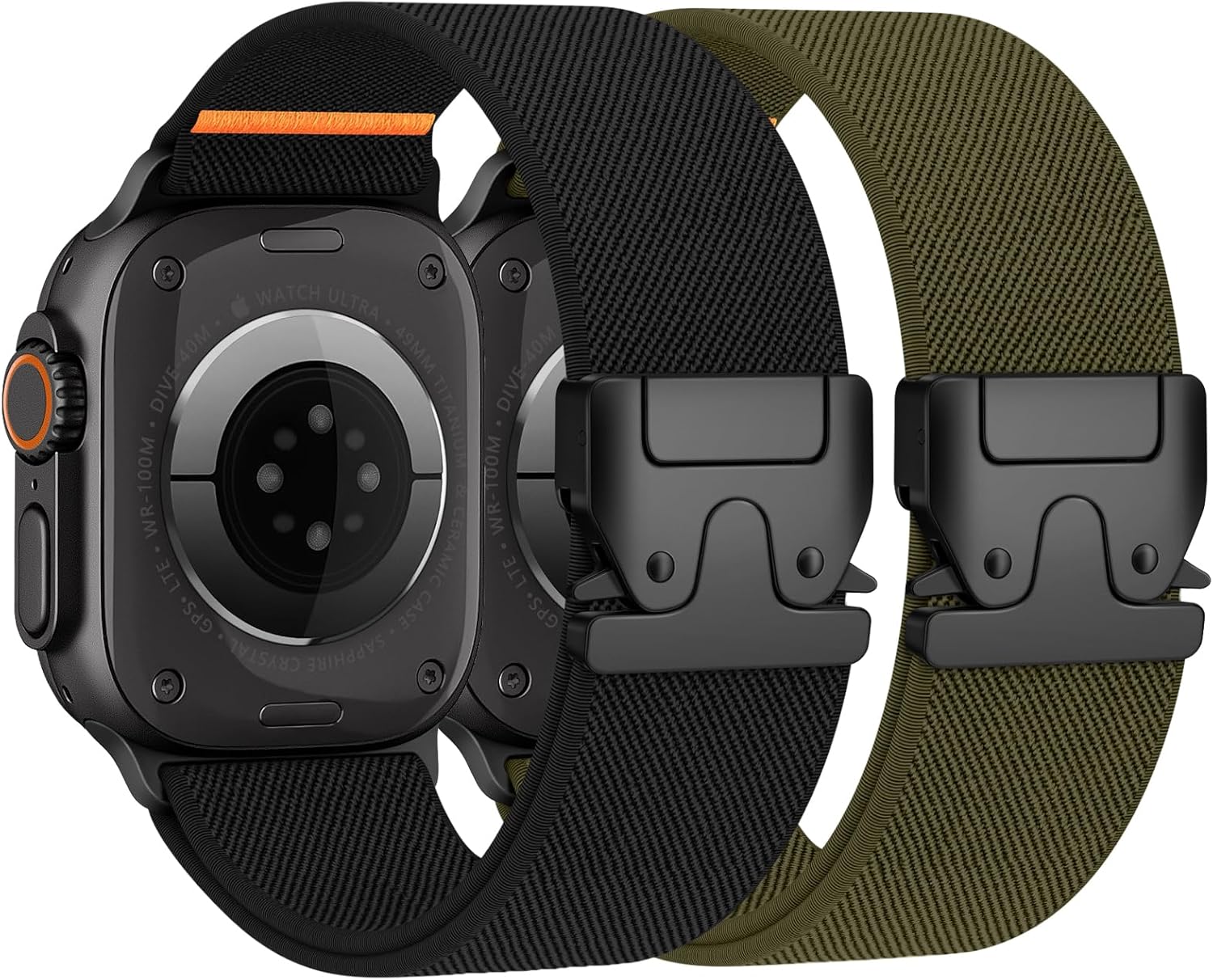 Stretchy Bands Compatible with Apple Watch Ultra 2 Band 49mm 46mm 45mm 44mm 42mm Men Women, Parachute Buckle Nylon Elastic Sport Strap Wristband for iWatch Ultra 3/SE/Series 11 10 9 8 7 6 5 4 3