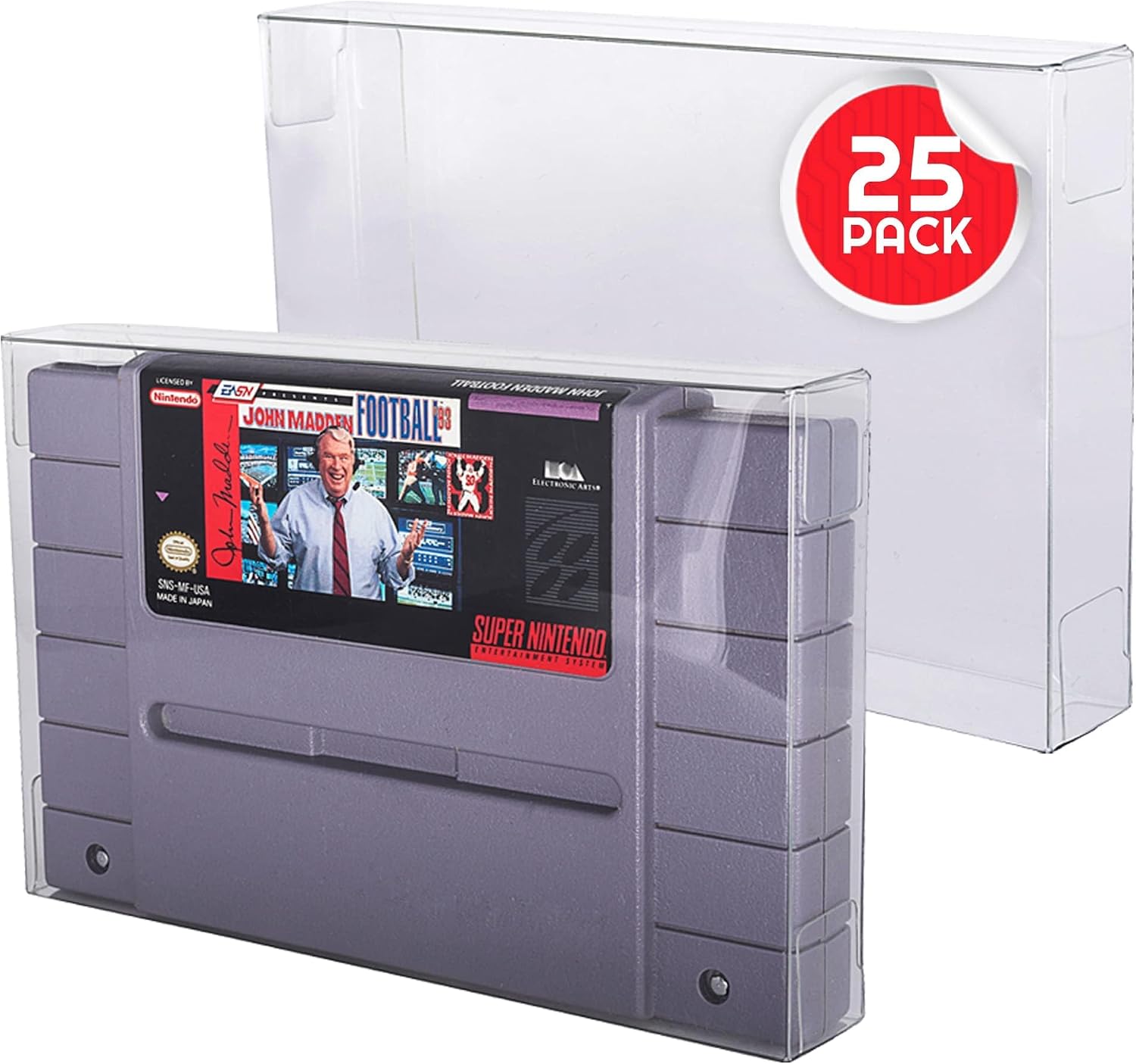 SNES Games Cartridge Protector Compatible for Super Nintendo SNES Games Cartridge - 0.40 MM Compatible with Super Mario, Tales of Phantasia, Zelda, Star Fox, Donkey Kong (Pack of 25)