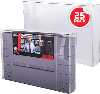 SNES Games Cartridge Protector Compatible with Super Nintendo SNES Game Cartridges - 0.40mm Super Mario, Tails of Fantasia, Zelda, Starfox, Donkey Kong Pack of 25