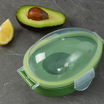 Guacamole Keeper, 6x4.3x3.2 Plastic Food Storage Containers with Clear Lid, Individual Fruit Saver, Reusable Fruit Keeper for Fridge Kitchen
