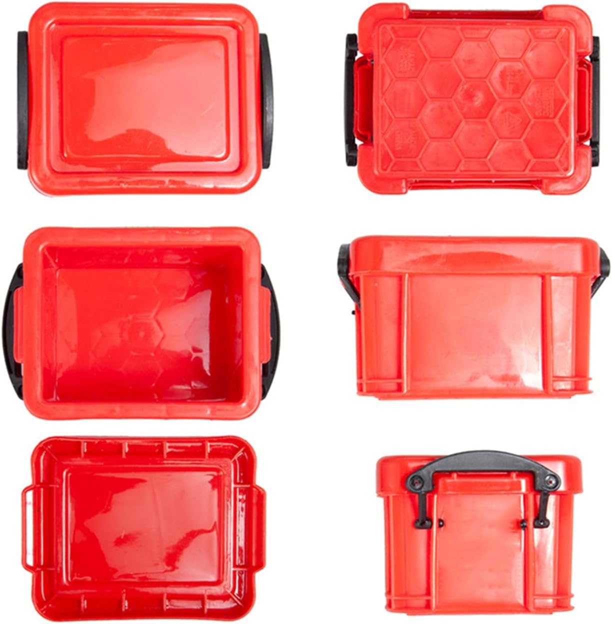 Maxmoral Mini Decoration Plastic Storage Box Accessories for 1/10 RC Rock Crawler Axial SCX10 RC Car Truck Parts Red