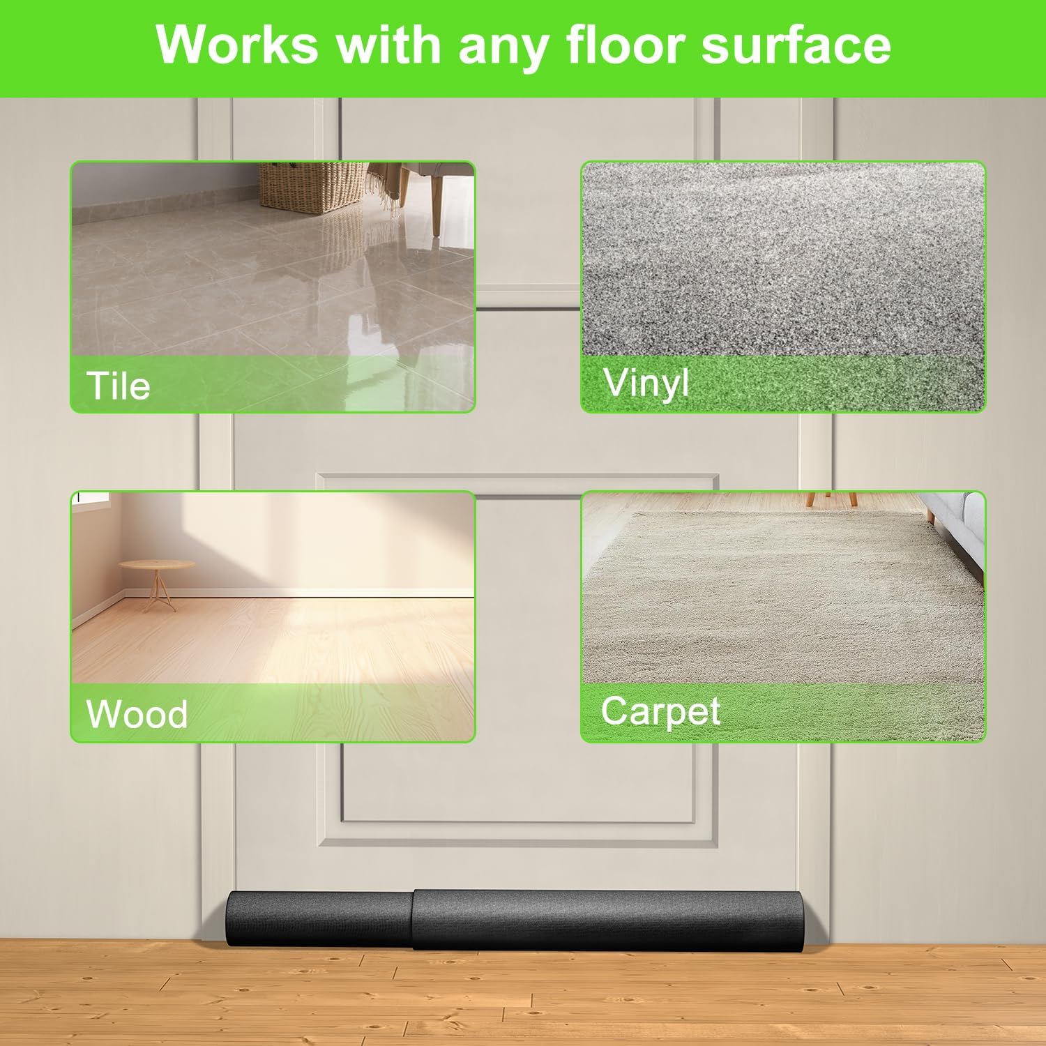 2 Pack Upgrade Door Draft Stopper 30-36 inch,Door Stoppers for Bottom of Door,Under Door Noise Stopper,Door Noise Blocker,Door Draft Blocker