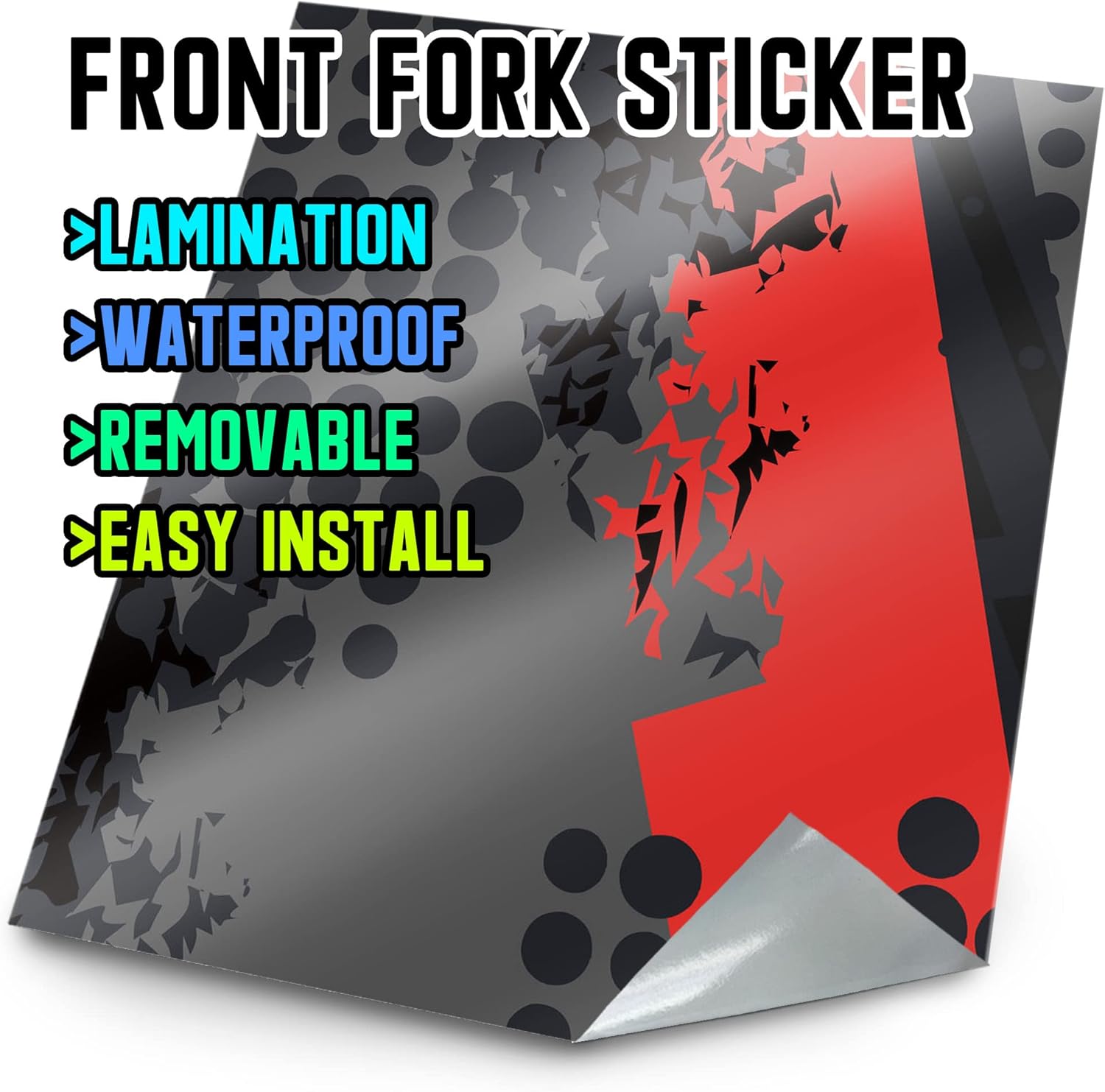 MC MOTOPARTS Front Fork Tube Wrap Vinyl Graphics Decal FK45 Compatible with MX Dirt Bike YZ250F YZ450F KLX250 WR250R