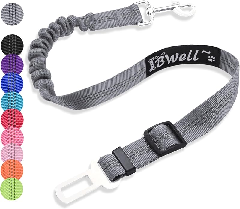 Cinto de Segurança para Cães IBWell com Guia Elástica Bungee, Cinza, 1 unidade – 70,10 cm