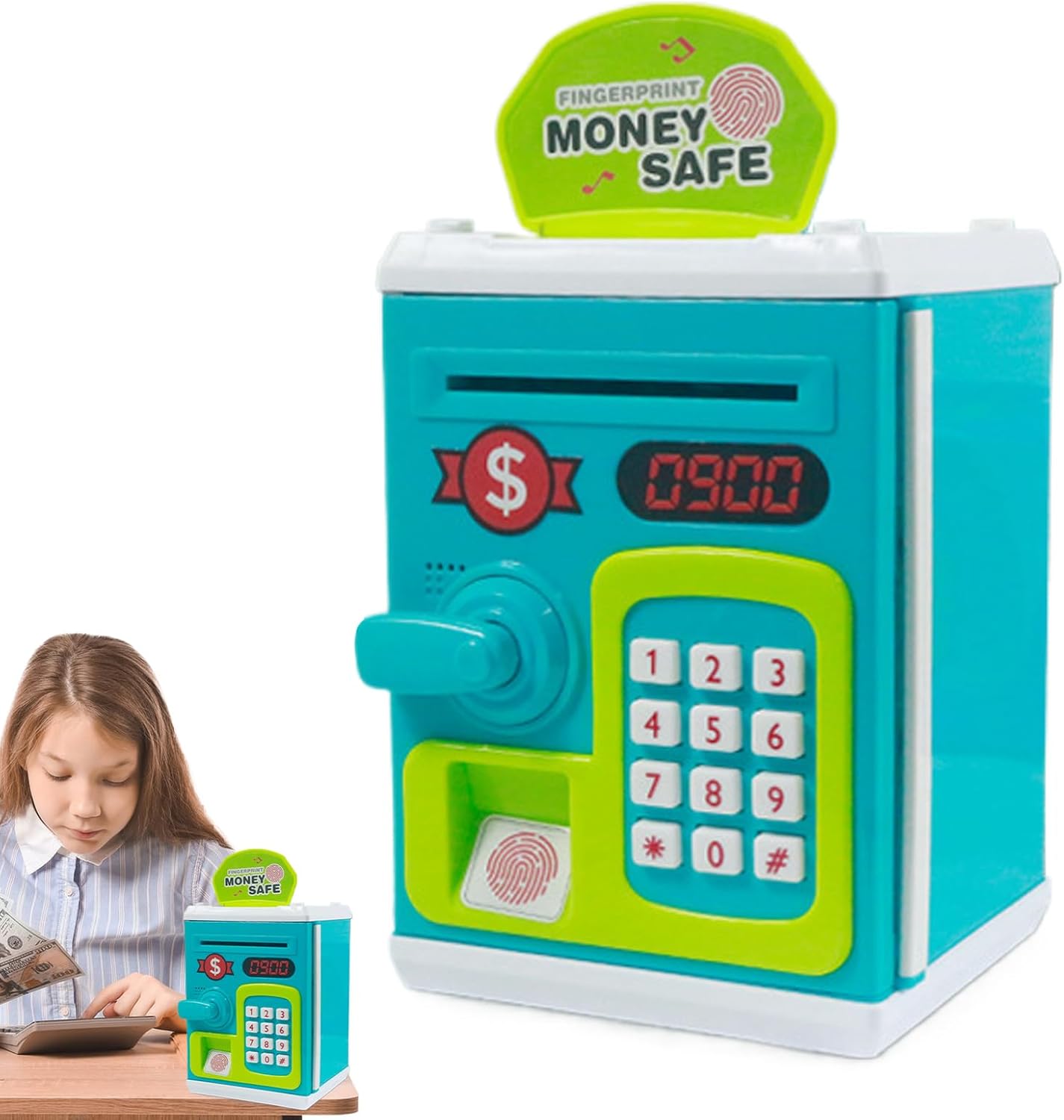 子供用貯金箱 | パスワード付きトイセーフ電子バンク - 安全なマネージャー、教育銀行、ATMマネー、子供、子供、ホームスクール用