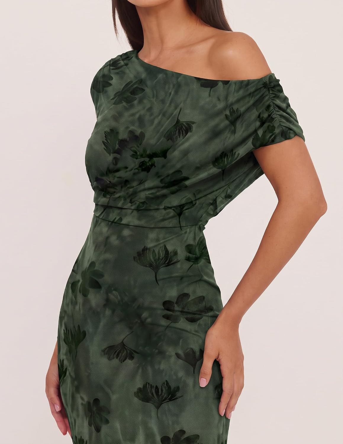  Women's Off Shoulder Floral Formal Cocktail Wedding Guest Long Dress thumbnail