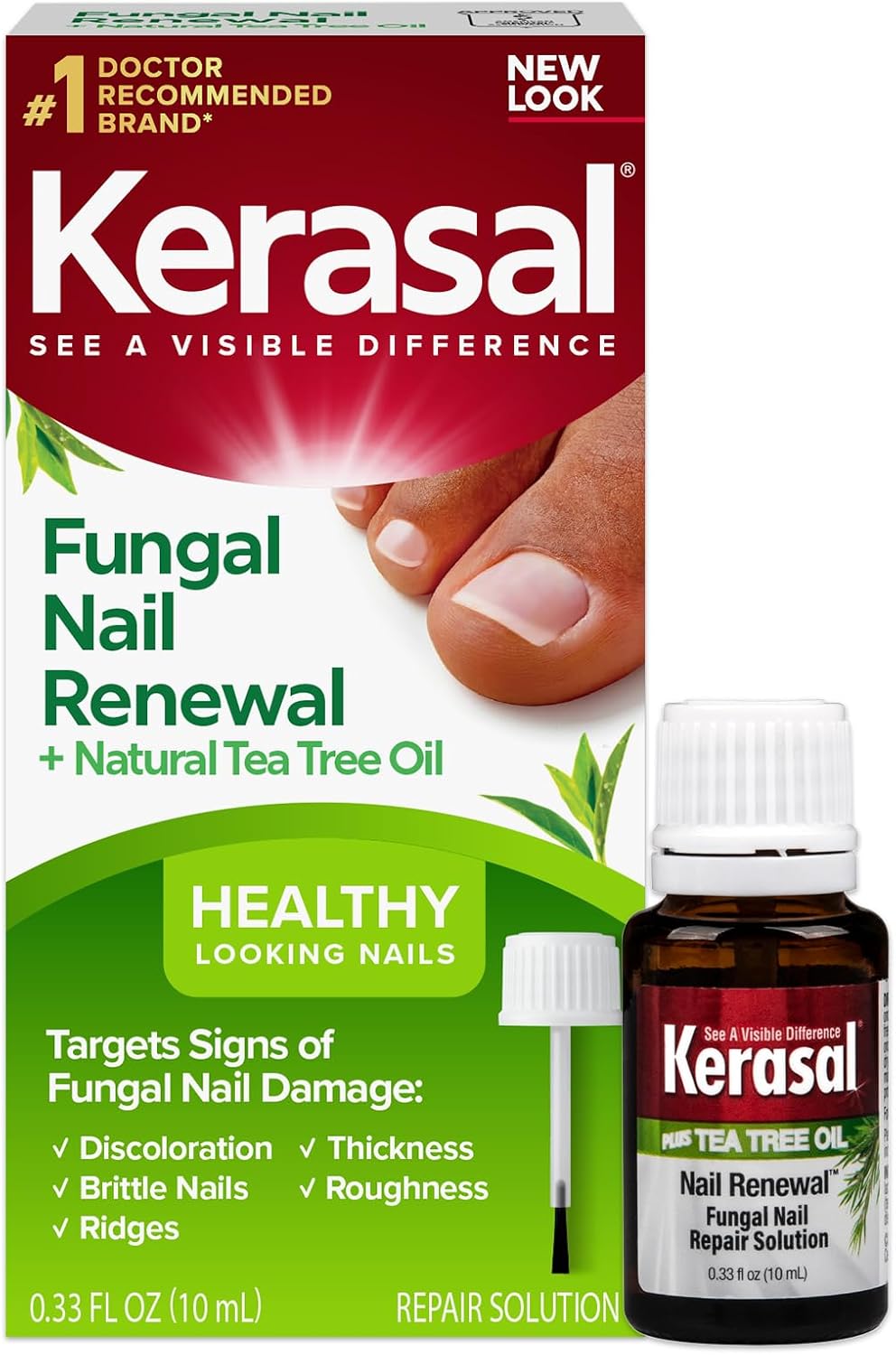 Kerasal Renewal Nail Repair Solution with Tea Tree Oil for Discolored and Damaged Nails, 0.33 Oz (Pack of 1) Kerasal Renewal Nail Repair Solution with Tea Tree Oil for Discolored and Damaged Nails, 0.33 Oz (Pack of 1)