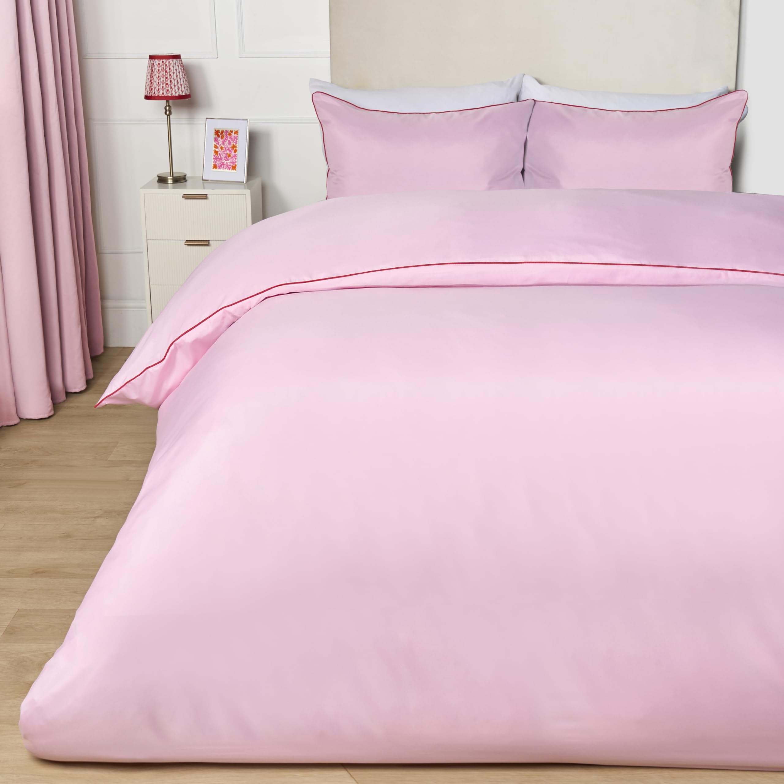 OHS King Duvet Cover Pillowcase Set - Pink