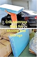 Vista 5 de Crib Mattress Storage Bag with Zipper -4 Mil Plastic Waterproof Crib Mattress Bag for Moving and Storage