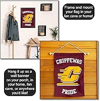 Vista 5 de Bandera de jardín de campo con texto en inglés «This is Chippewas de Central Michigan»