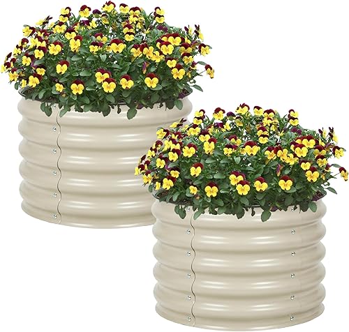 Miniatura 26 de Aoodor Cama de jardín elevada de metal de 9 pulgadas de alto y 30 pulgadas, maceta para exteriores y kit de jardín elevado para verduras, flores