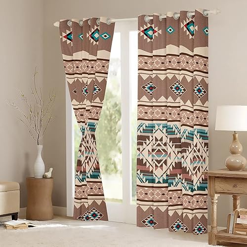Miniatura 3 de Cortinas y cortinas occidentales de 84 x 63 pulgadas, cortinas aztecas, cortinas opacas exóticas nórdicas bohemias, tribu india, geometría, étnica,