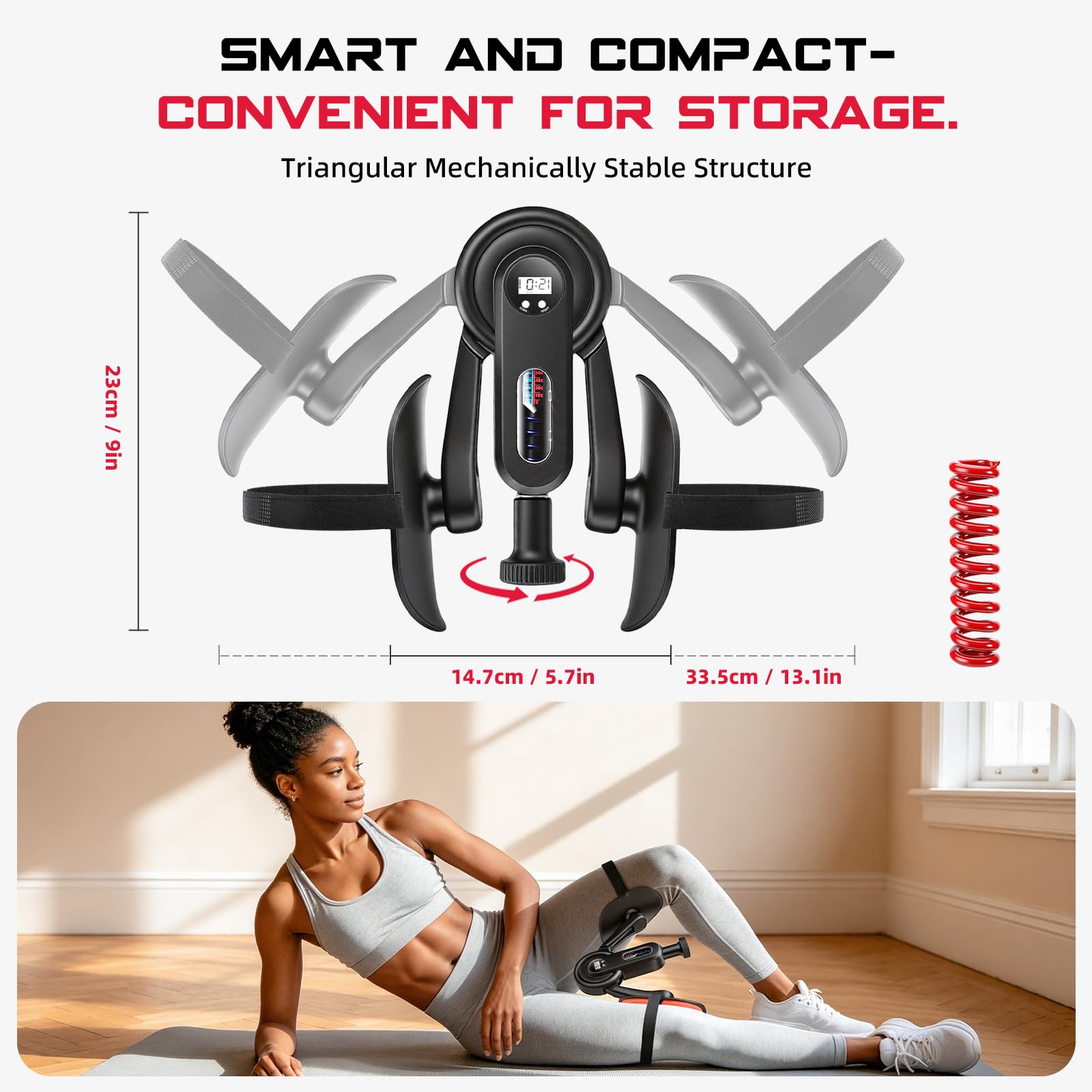 WixbFyn Attrezzo Interno Coscia e Pavimento Pelvico Kegel per Uomo e Donna, Display LED, Resistenza Regolabile 0–61Kg, Glutei e Cosce Tonificazione, Allenamento a Casa, 360° Training Thigh Master