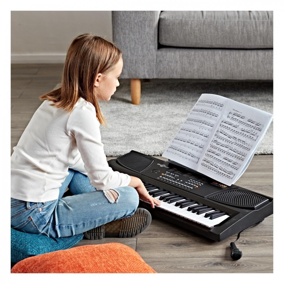 MK1000 E-Piano-Keyboard für Kinder & Anfänger, 54 Tasten | Für Erstspieler, 20 Stimmen und 10 Rhythmen, integrierte Lehrfunktion, Aufnahme und Wiedergabe