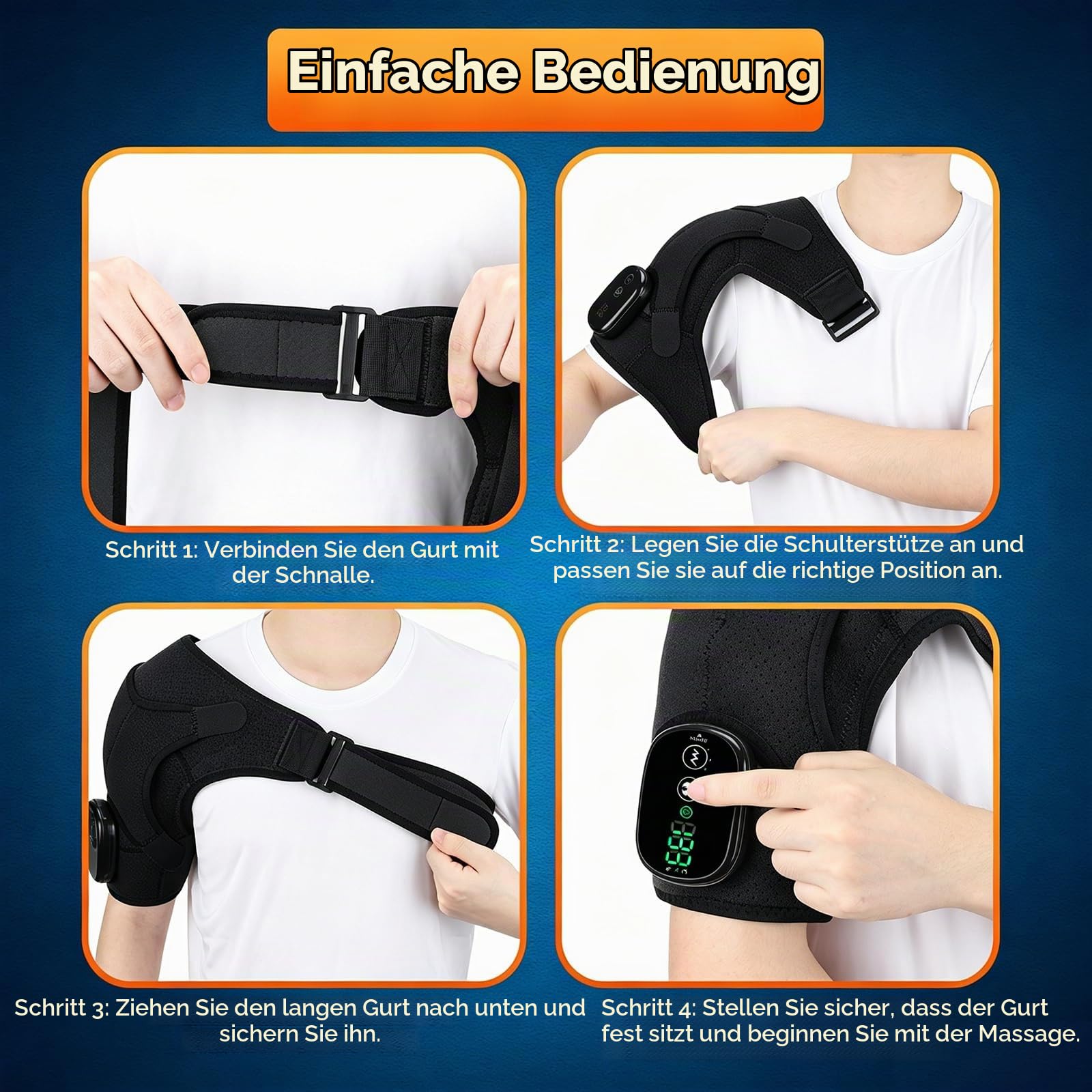Triple Methode Schultermassagegerät, Schulter Massagegerät | Kabellose Schultermassage Gerät mit Wärme und Vibration, 5000mAh, 3-Gang, Vatertagsgeschenk für Papa Mama für Zuhause, Büro